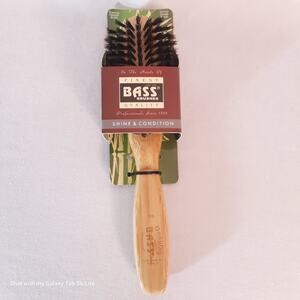 Bass Quality Brush 100% Natural Bristles Premium Bamboo Handle